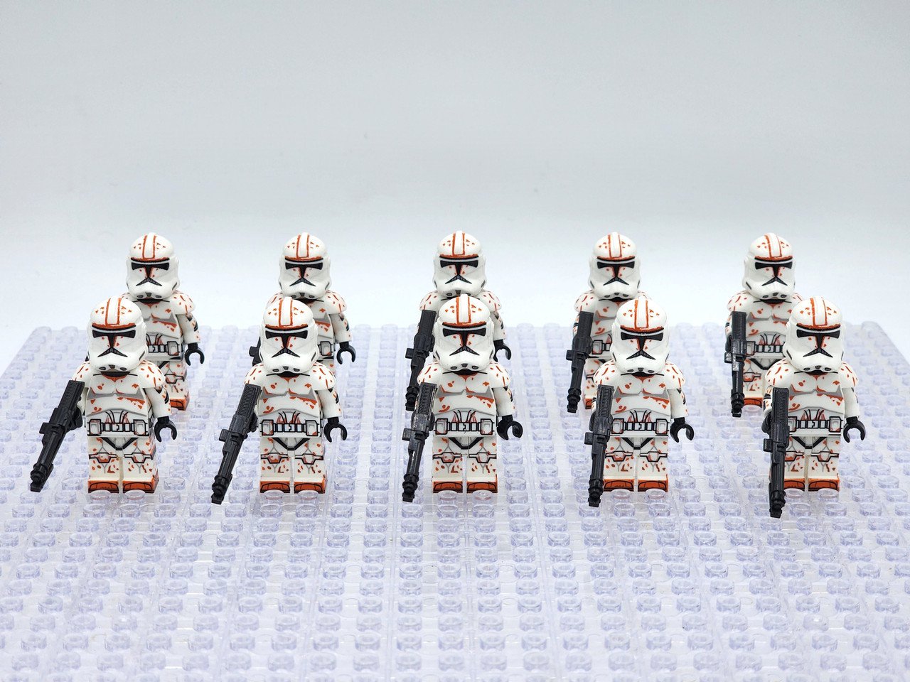 10pcs Star Wars Phase 2 Desert Clone Troopers Minifigures Weapons Accessories
