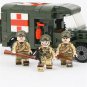 WW2 US Army Military Medic Team Minifigures Set The Dodge WC-54 and Accessories