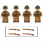 4pcs WW2 French Infantry Soldiers Minifigures Set Weapons and Accessories