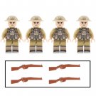4pcs WWII British Army Infantry Soldiers Minifigures Weapons and Accessories