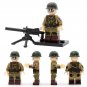 4pcs WW2 US Army 82nd Airborne Paratroopers Minifigures Weapons and Accessories