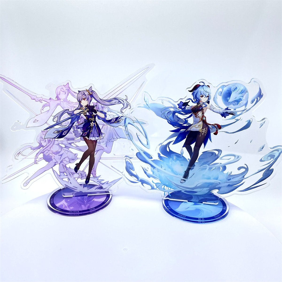 Genshin Impact 2 Pcs Keqing and Ganyu Acrylic Figure Stand