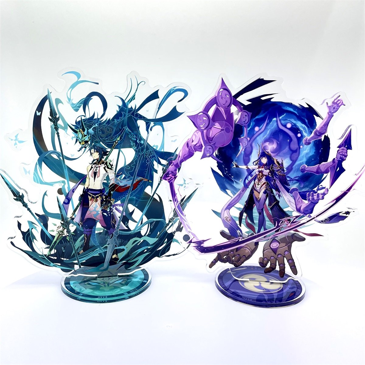 Genshin Impact 2 Pcs Raiden Shogun and Xiao Acrylic Figure Stand