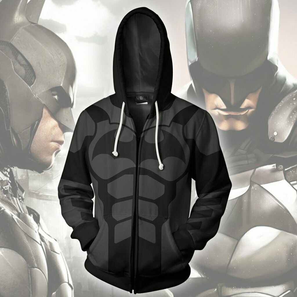 Bat-man Arkham Origins Superhero Zipper Hoodie