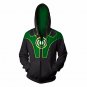 Green Lantern Hal Superhero Zipper Hoodie