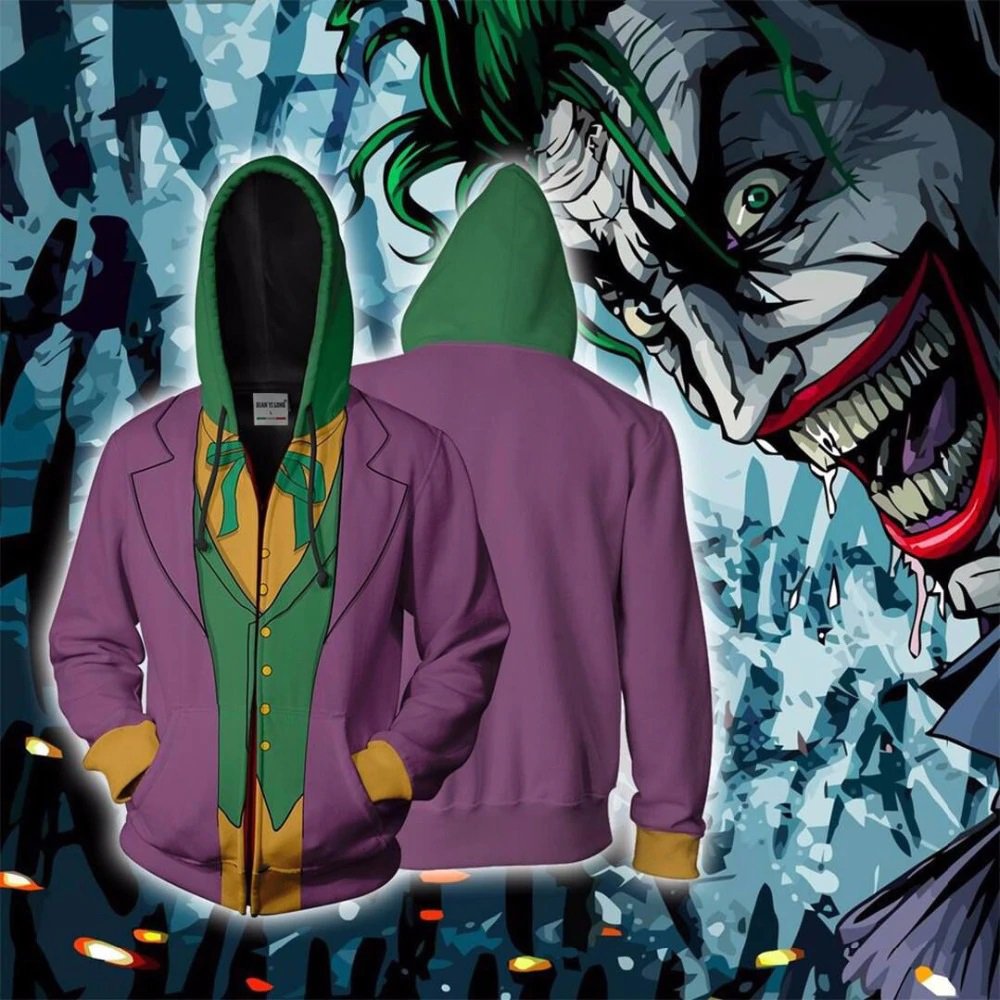 The Joker Super Villain Zipper Hoodie