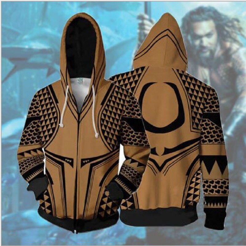 Aquaman Arthur Curry Superhero Zipper Hoodie