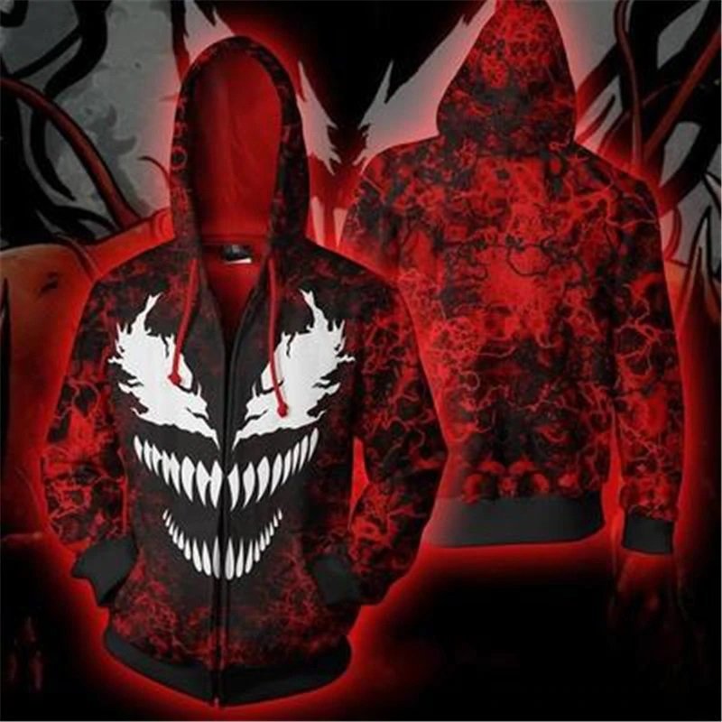 Carnage Cletus Kasady Super Villain Zipper Hoodie