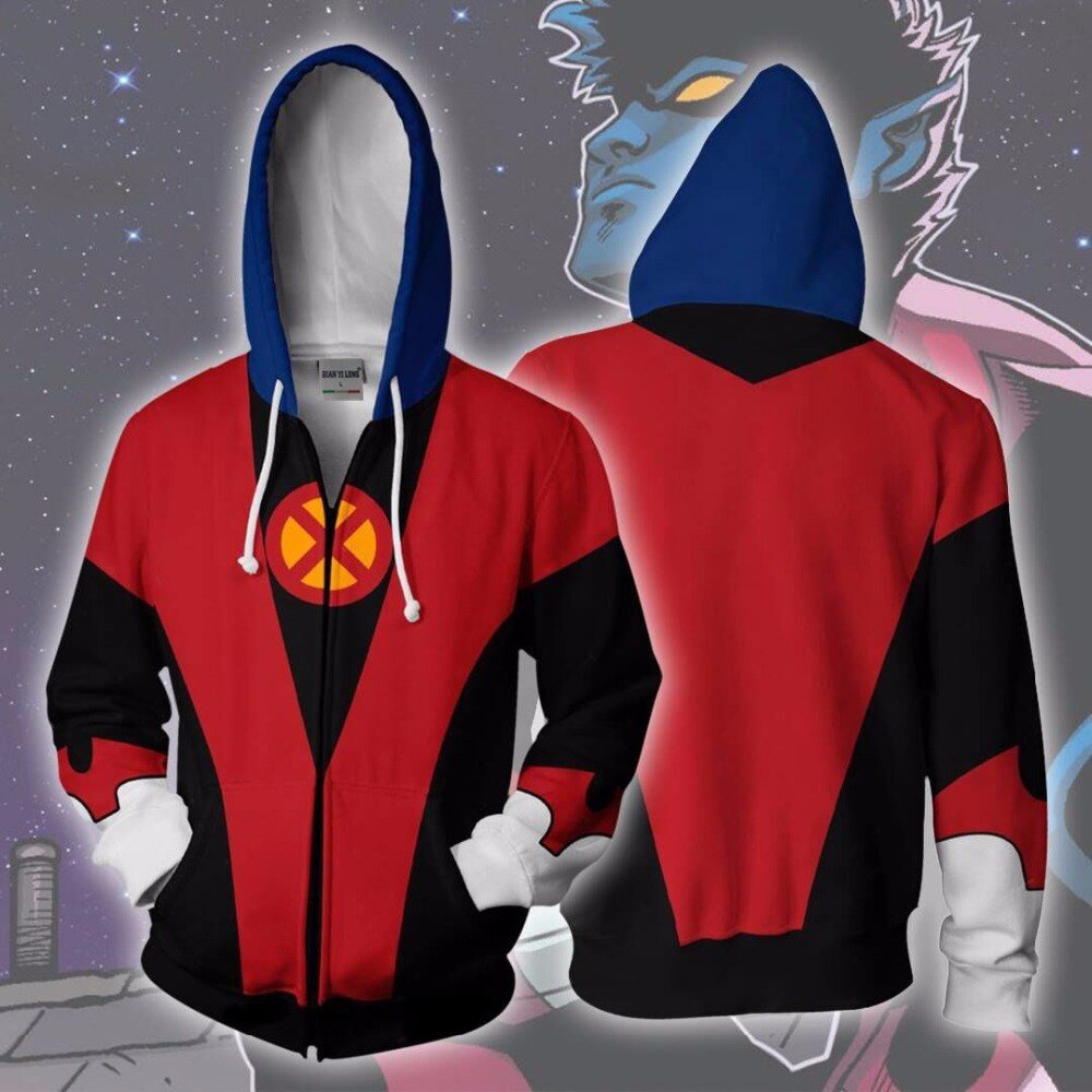 Nightcrawler Kurt Wagner Comics Superhero Zipper Hoodie