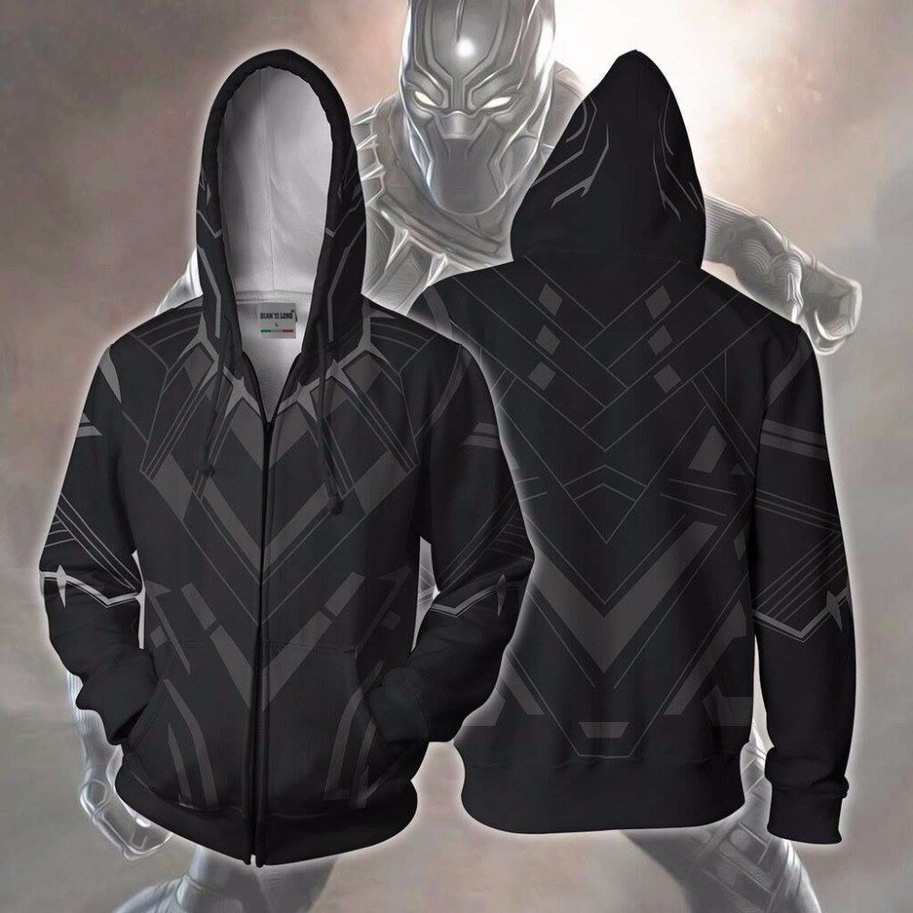 Black Panther T'Challa Superhero Zipper Hoodie