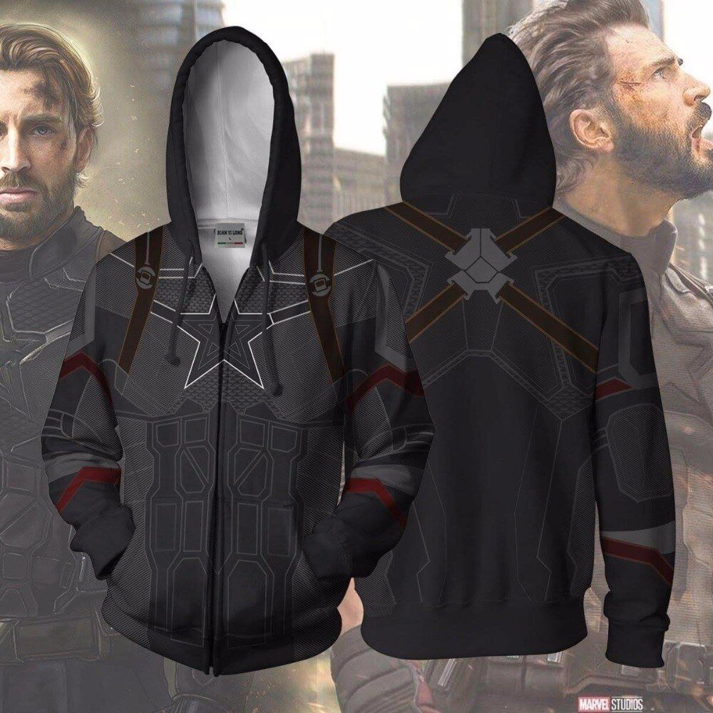 Captain America Nomadic Avenger Infinity War Superhero Zipper Hoodie