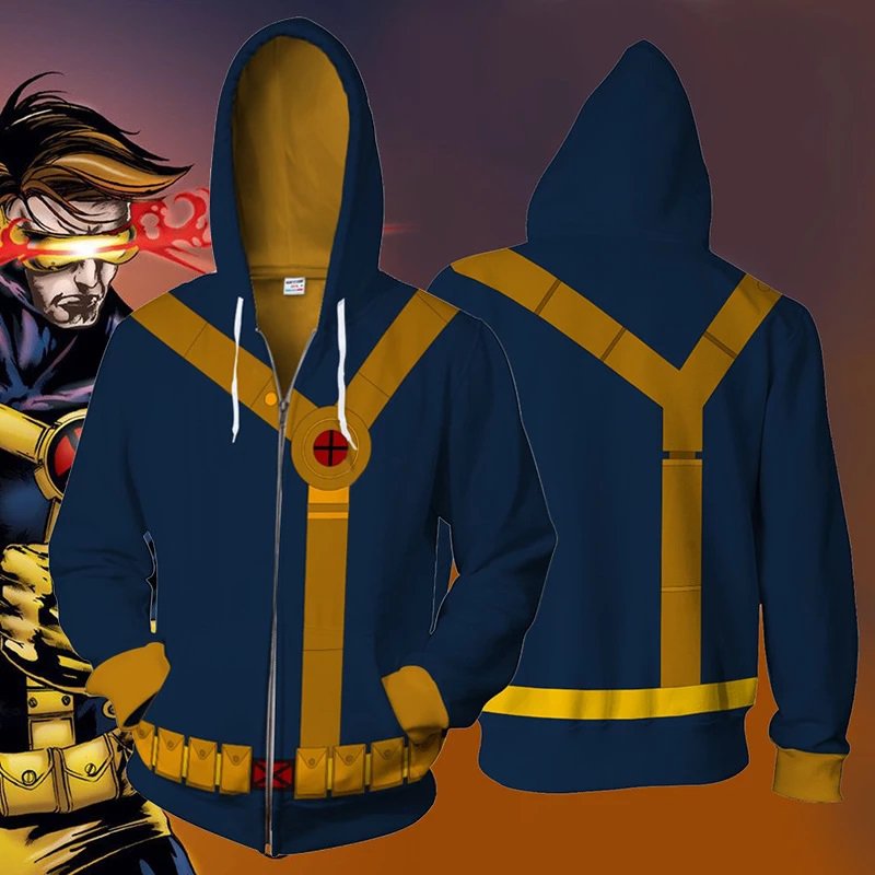 Cyclops Scott Summers X-Men Comics Superhero Zipper Hoodie