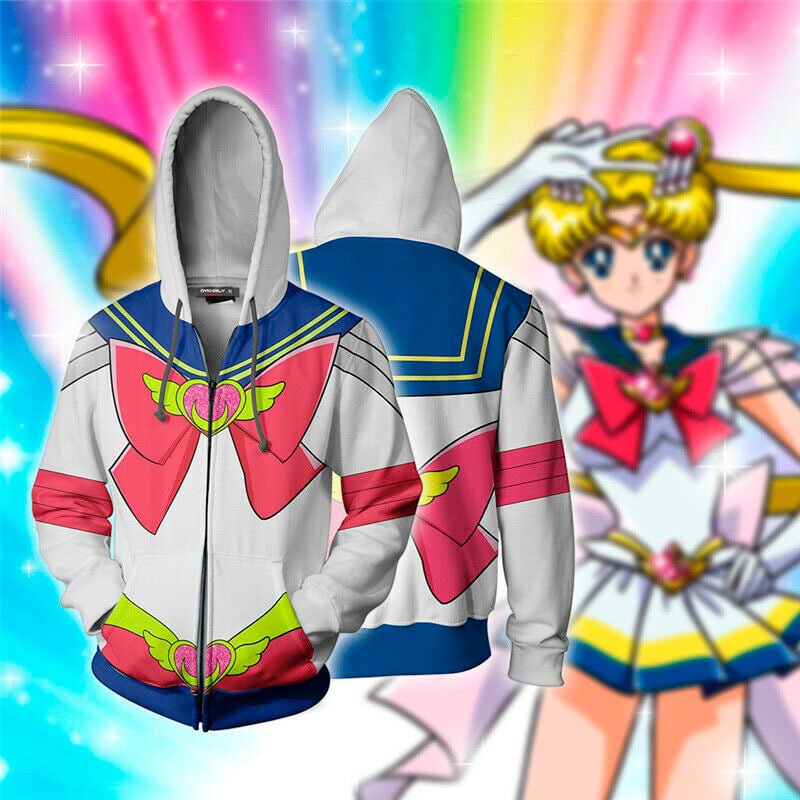 Pretty Guardian Sailor Moon Serena Tsukino Suit Zipper Hoodie