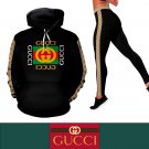 Gucci Circle Pattern Women's Workout Set Hoodie Leggings
