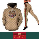 Gucci G Tiger Face Women's Workout Set Hoodie Leggings