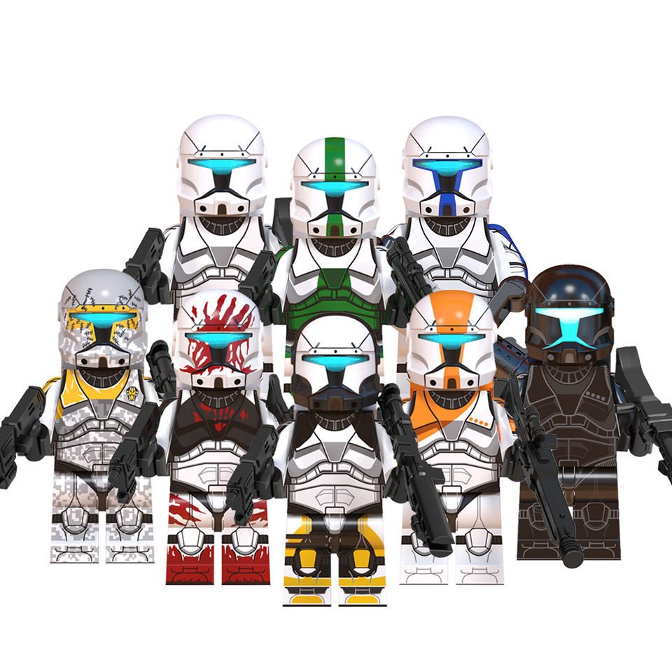 8pcs Star Wars Clone Commando Delta Squad Boss Fixer Commander Voca Minifigures