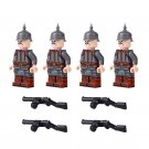4pcs WW1 German Prussian Army Soldiers Minifigures Building Toys