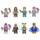8pcs JoJo's Bizarre Adventure Emporio Ermes Rikiel Jotaro Kujo Minifigures Set