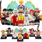 8pcs One Piece Marineford Luffy Ace Akainu Marco Teach Shanks Minifigures Toys