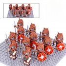 12pcs Roman Auxiliary Legion Wolf Skin Signifier Minifigures Building Toys