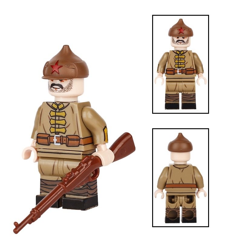 WW1 Russian Red Army Artillery Soldier Minifigures Weapons and Accessories