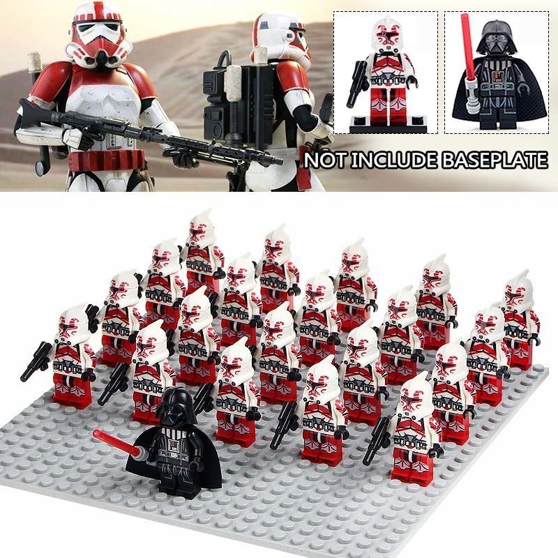 21pcs/lot Star Wars Darth Vader And Clone Shock Troopers Minifigures Block