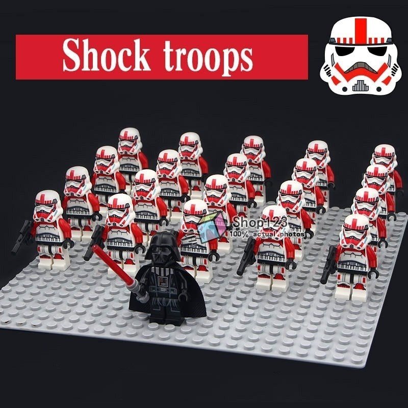 21pcs/set Star Wars Minifigures Darth Vader Commander Shock Troopers Army Block