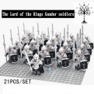 21pcs The Lord of the Rings Minifigures Soldiers of Gondor Spear Infantry Armor