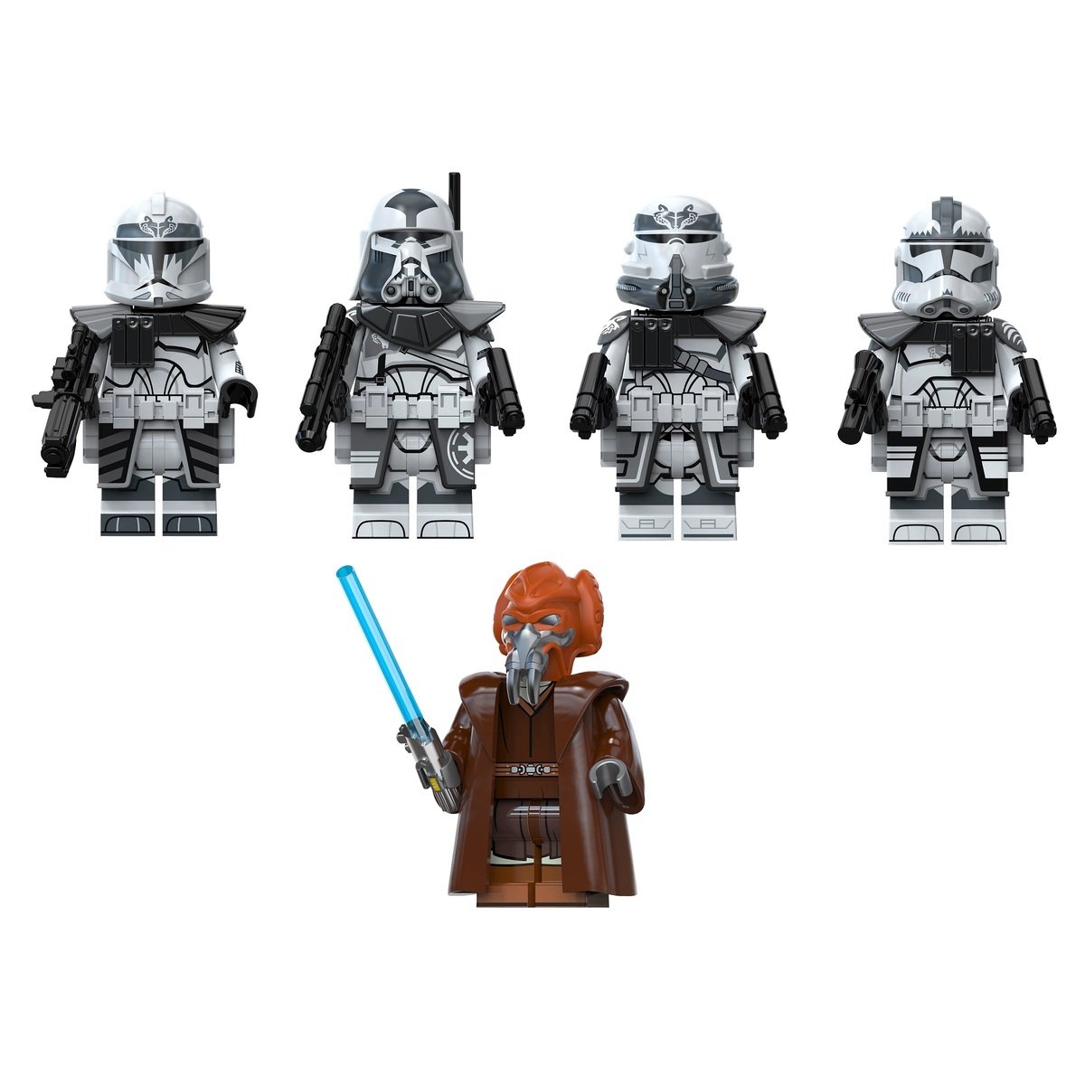 5pcs Star Wars Plo Koon The 104th Battalion Wolfpack Minifigures Minifigs Toys