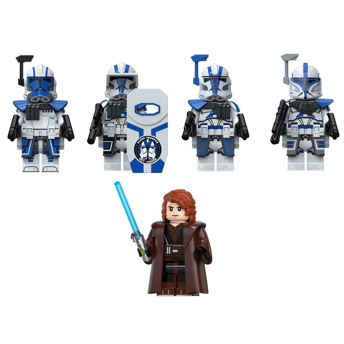 5pcs Star Wars Anakin Skywalker the 501st Legion Minifigures Minifigs Toy Gift