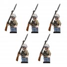 5pcs American Civil War Confederate Army Private Infantry Minifigures Minifigs