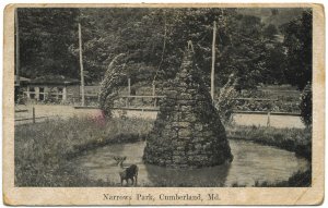 Narrows Park, Cumberland, MD c1907 Postcard