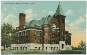 Muskegon High School, Muskegon, MI c1910s Postcard