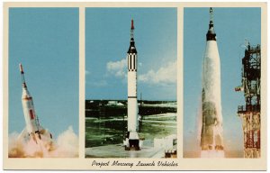 Project Mercury Launch Vehicles, c1960s Chrome Postcard
