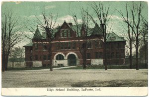 High School Building, LaPorte, Ind. c1909 Postcard