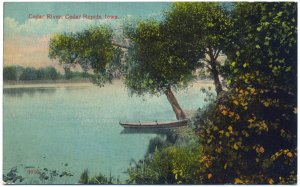 Cedar River, Cedar Rapids, Iowa c1910s Postcard