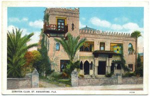 Zorayda Club, St. Augustine, FL Postcard