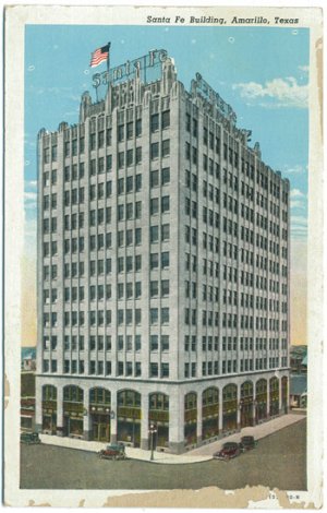 Santa Fe Building, Amarillo, TX Postcard