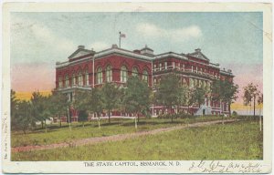 The State Capitol, Bismarck, ND c1907 Postcard