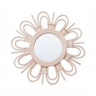 Wicker Wall Mirror With Convenient Mirror Storage