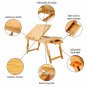 Laptop Desk Table Adjustable 100% Bamboo Foldable Breakfast Serving Bed Tray W'