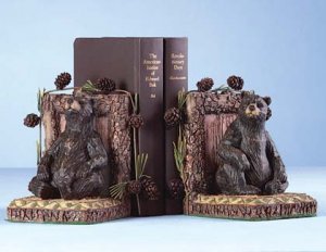 ALAB BEARS PINE CONES BOOKENDS