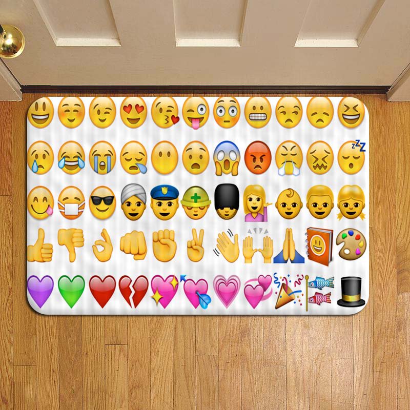 Emoji Smileys Emoticons Door Steps Foot Doormat Rug Mat