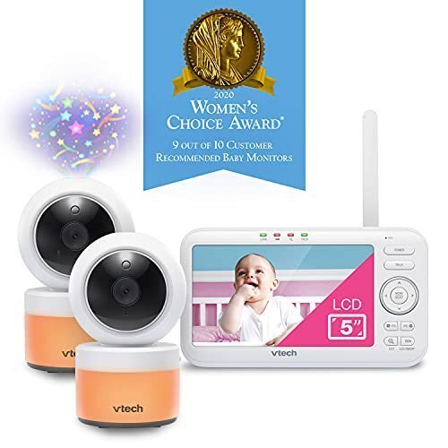 VTech VM5463-2 5-Inch Color LCD Video Baby Monitor with 2 Cameras