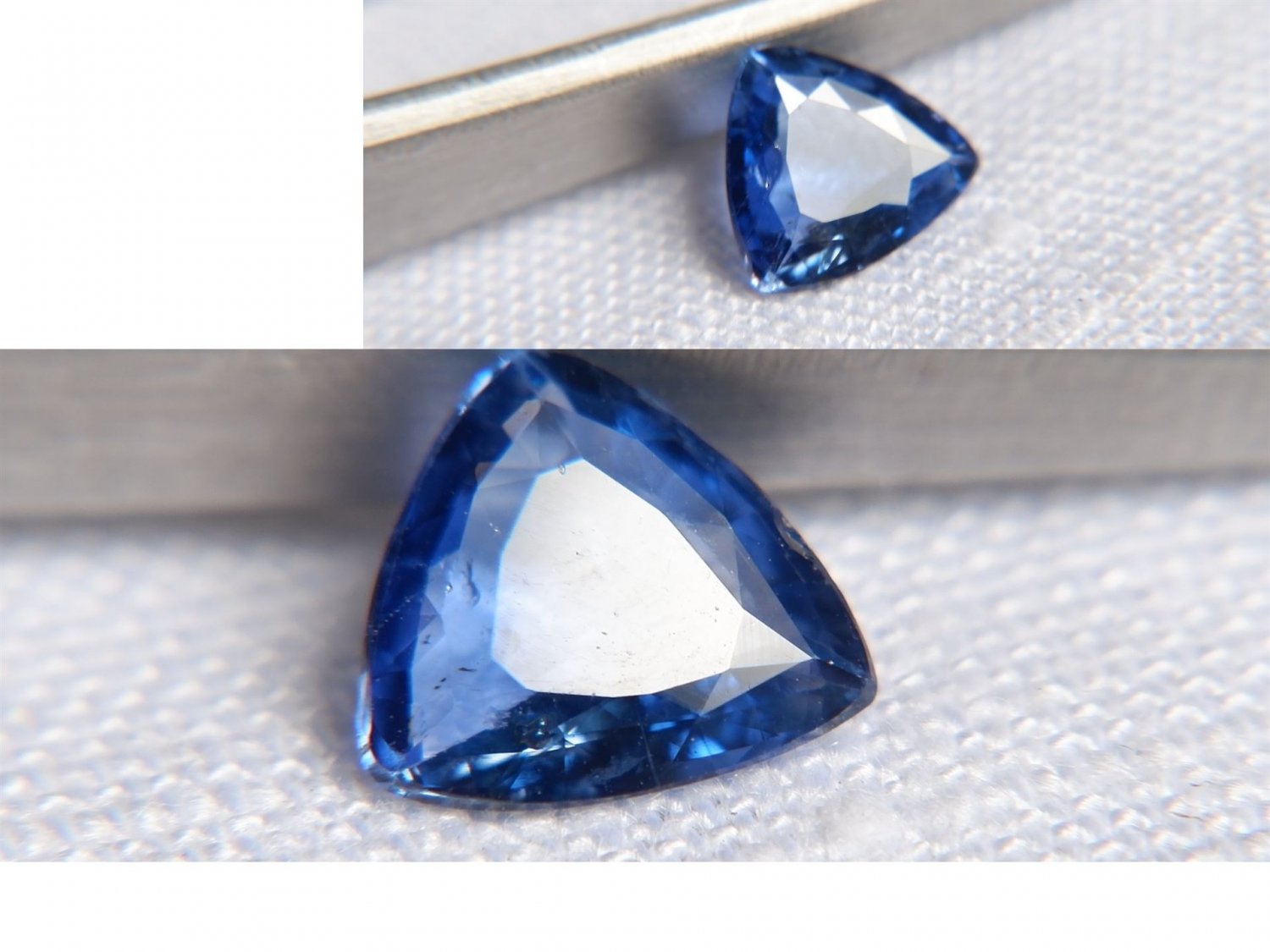 1.581 ct IGL Blue Sapphire, unheated, premium cut, IGL Premium handcrafted triangular cut Sri Lanka