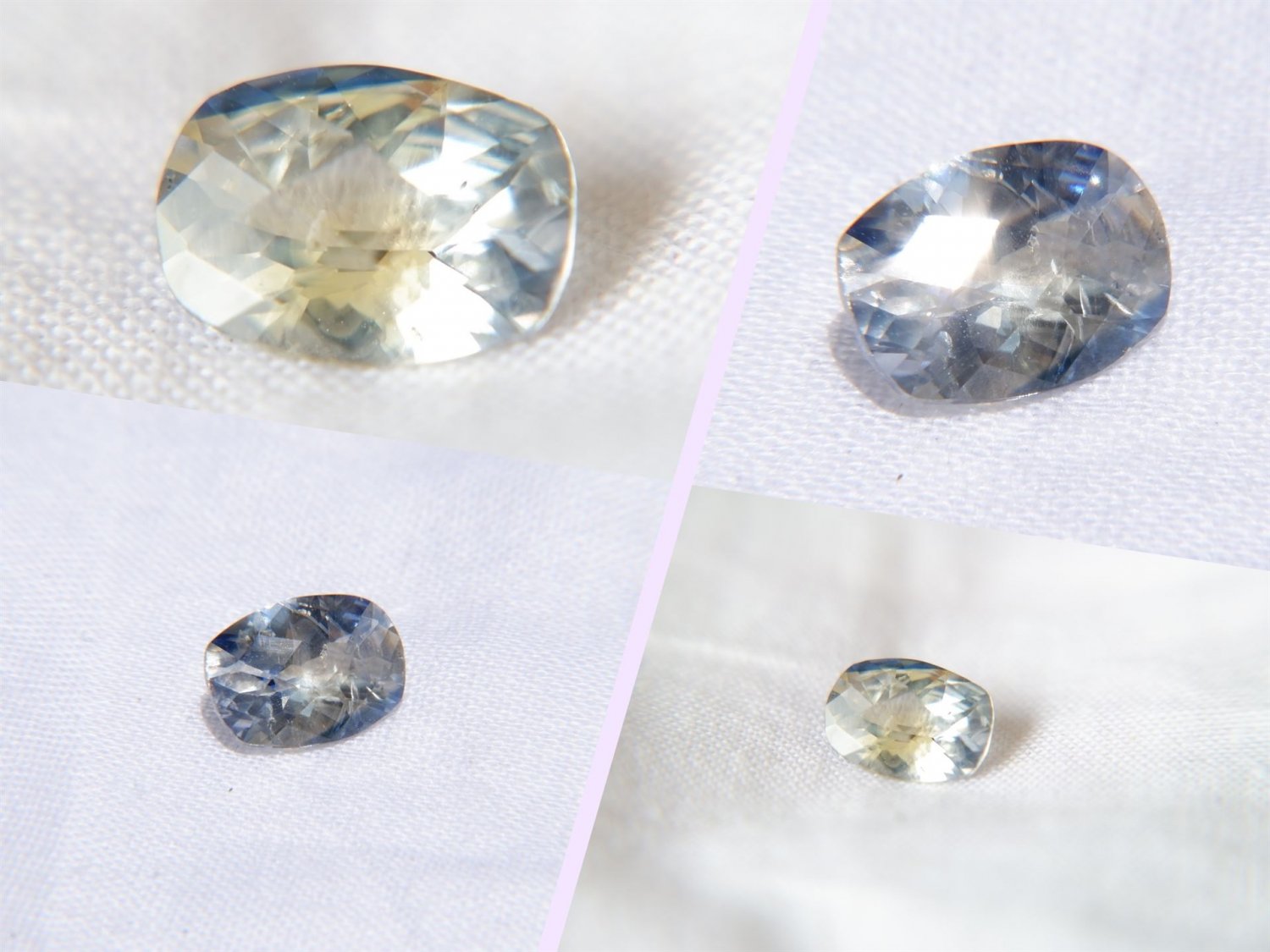 1.92 ct  Blue/Silver Sapphire, unheated, hand cut, GIA premium handcrafted checkerboard table, recta