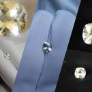 1.29 ct  Pastel Yellow/Silver handcrafted Sapphire,GIA premium handcrafted square cushion checkerboa