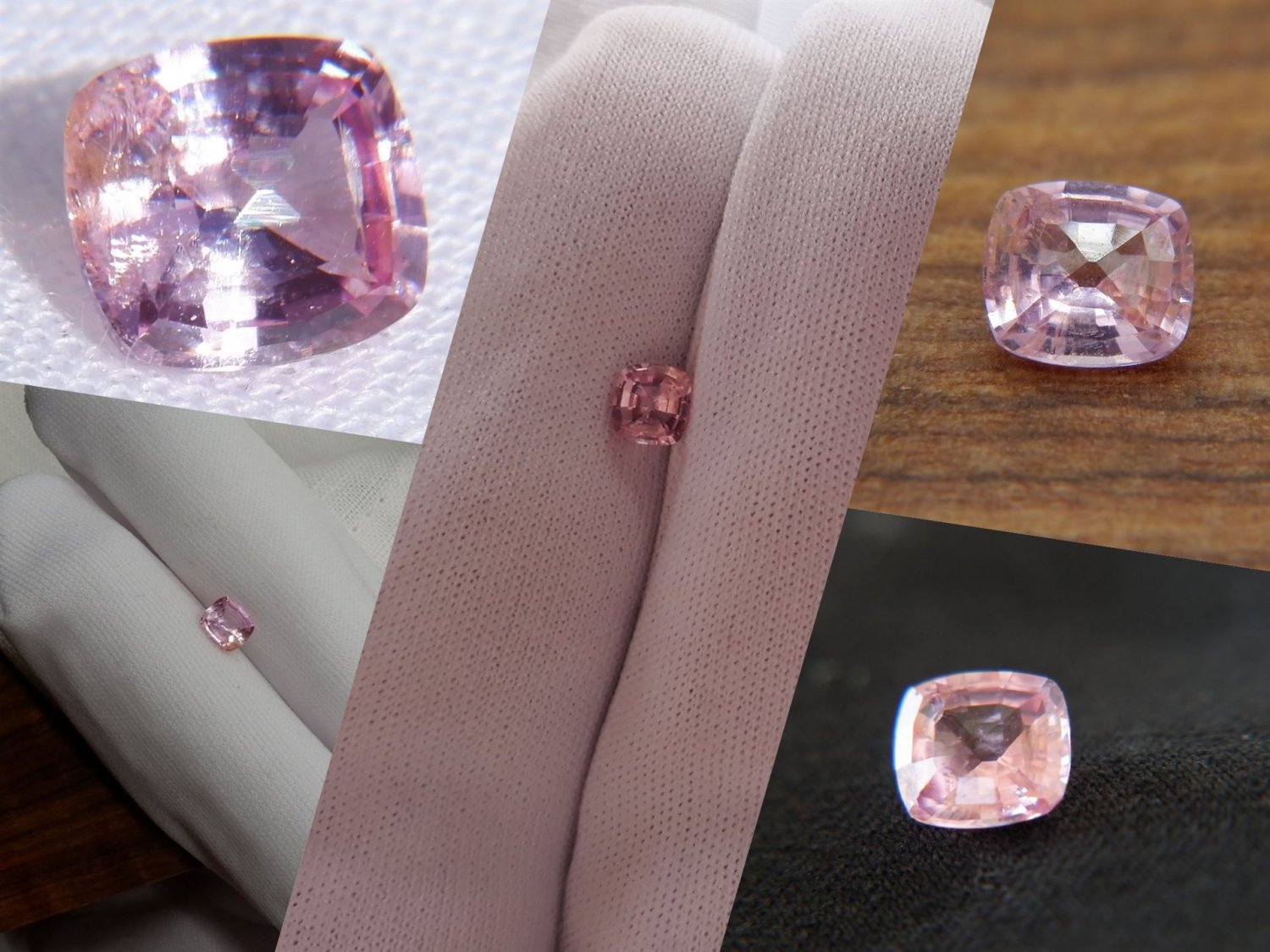 0.71 ct  Pastel padparadscha-like premium Sapphire premium handcrafted rectangular cushion tableless