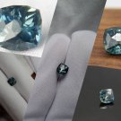 1.85 ct  Blue-Green Sapphire, handcrafted premium,GIA premium handcrafted checkerboard cushion, cush
