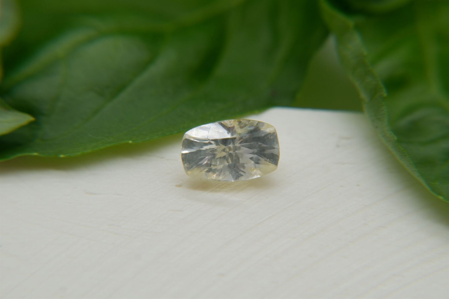1.85 ct  Pastel Yellow Sapphire, handcrafted cut premium handcrafted rectangular cut with lustrous f
